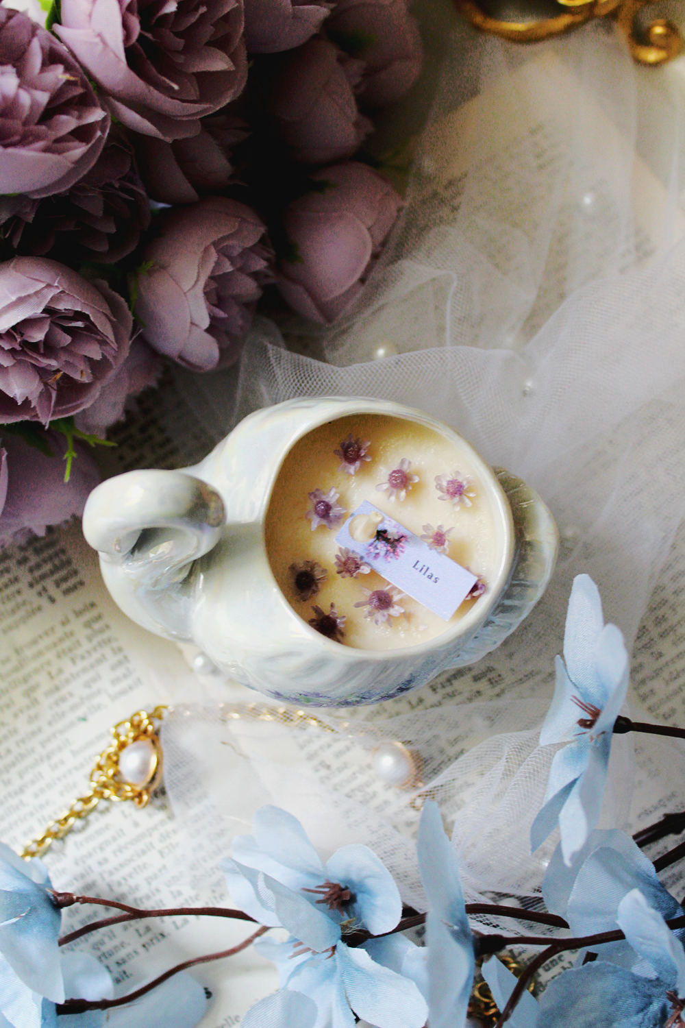 Fleurs irisées - parfum lilas ou patchouli