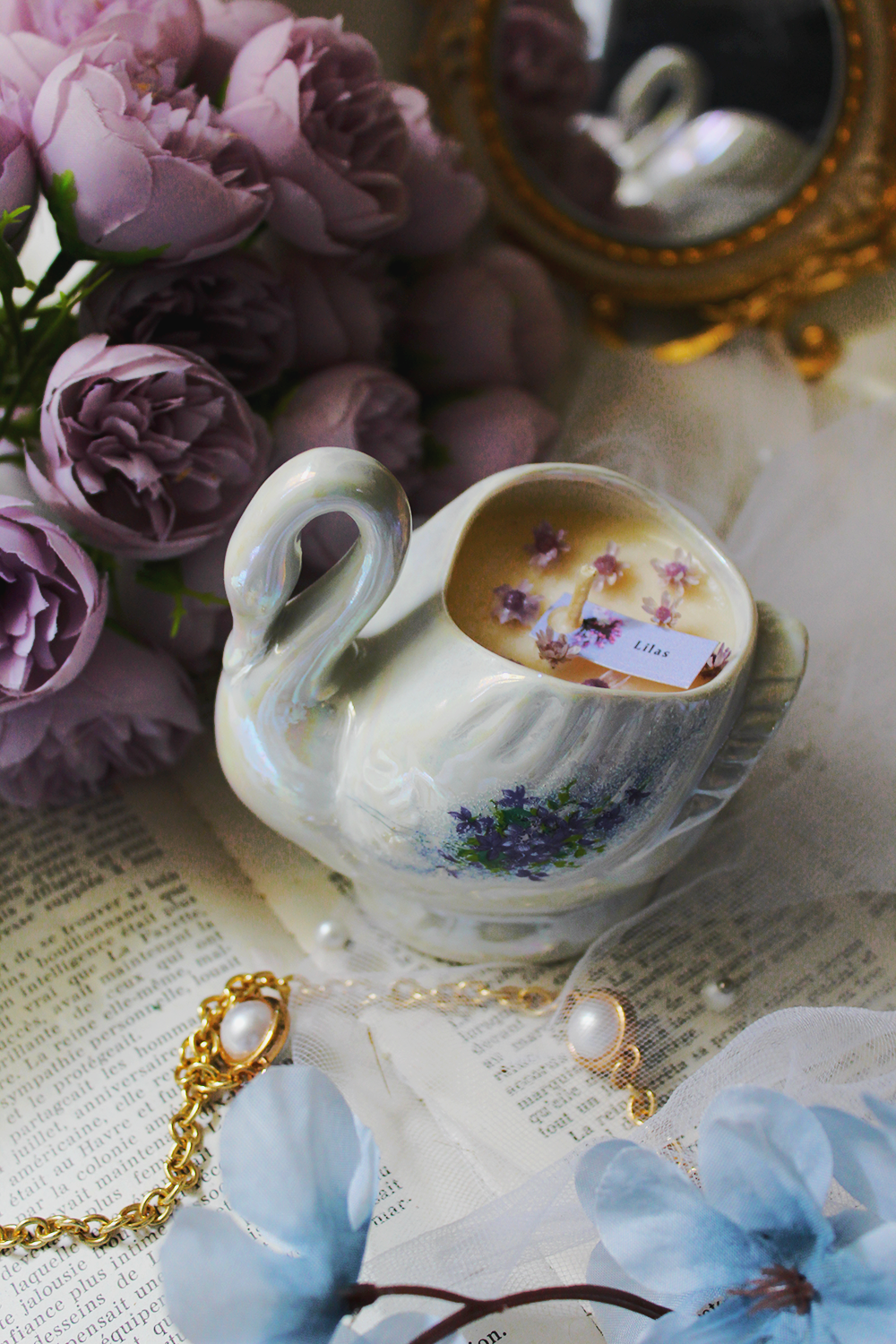 Fleurs irisées - parfum lilas ou patchouli