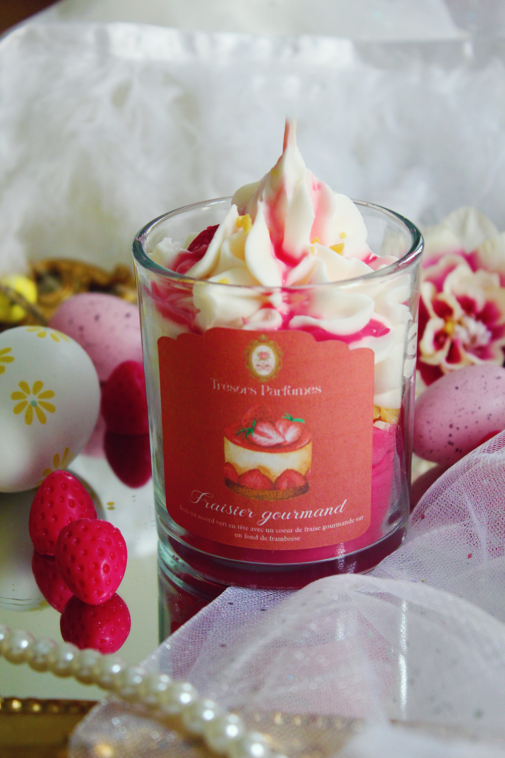 Bougie gourmande Fraisier gourmand - parfum gâteau à la fraise