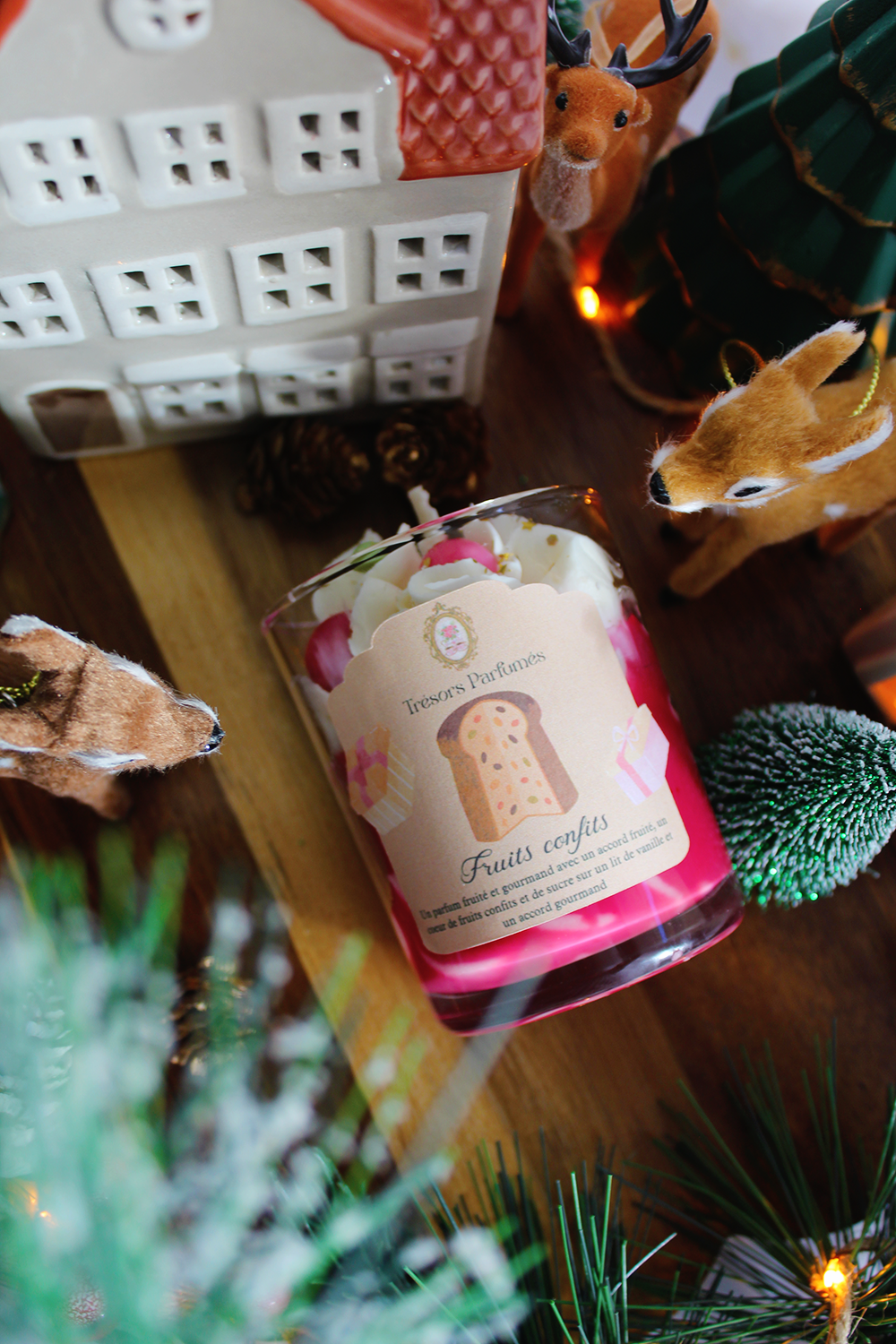 Bougie chantilly noel- parfum fruits confits