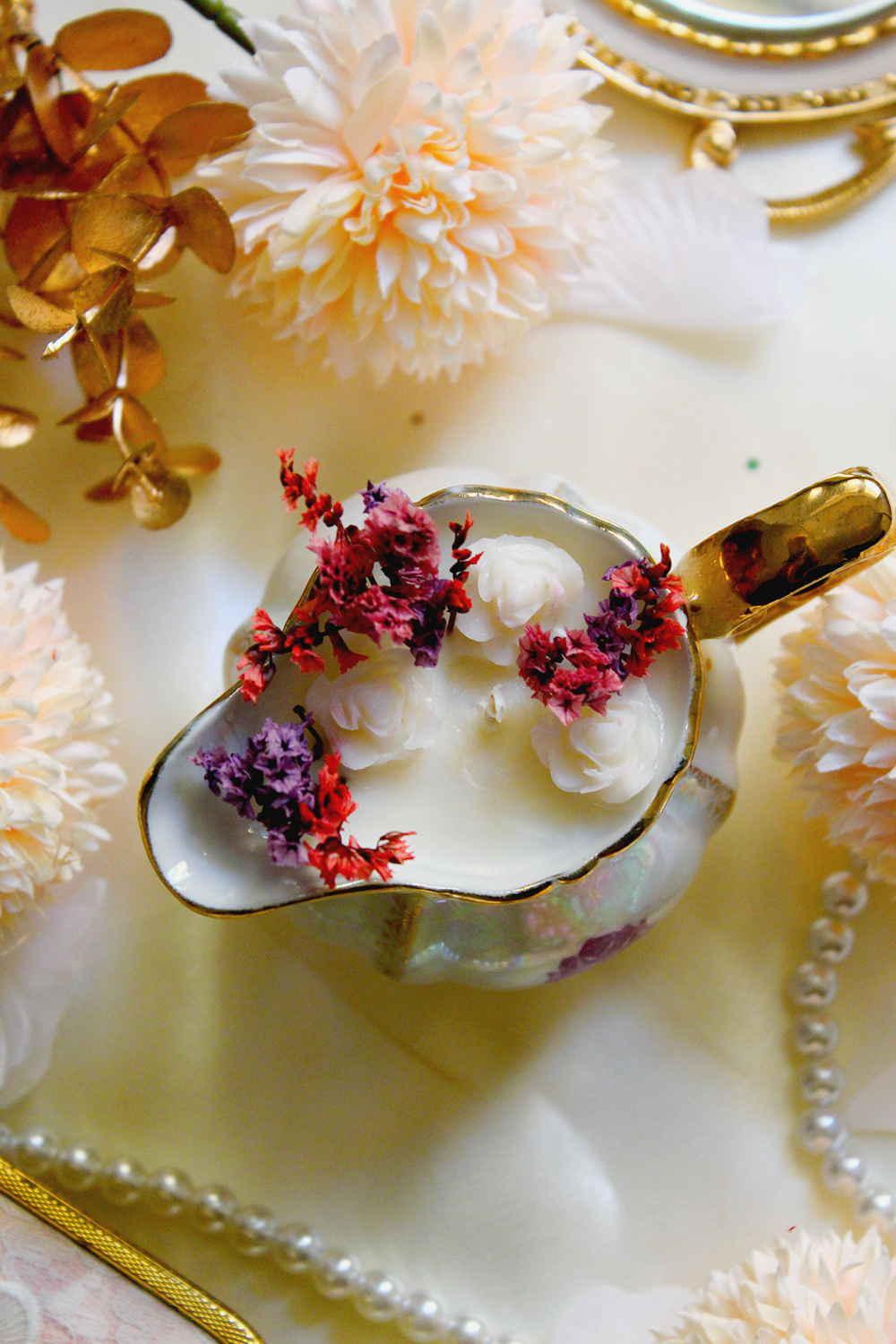 Romantisme nacrée - parfum poudre de riz ou monoi passion ou violette d'antan