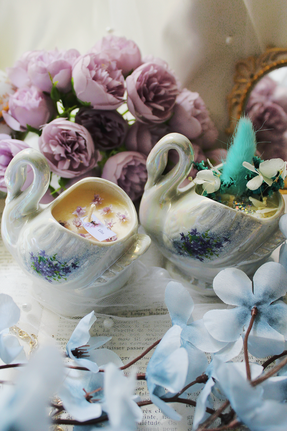 Fleurs irisées - parfum lilas ou patchouli