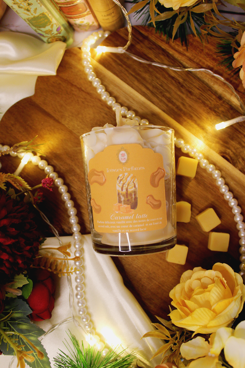 Bougie gourmande "Caramel latte" parfum caramel beurre salé