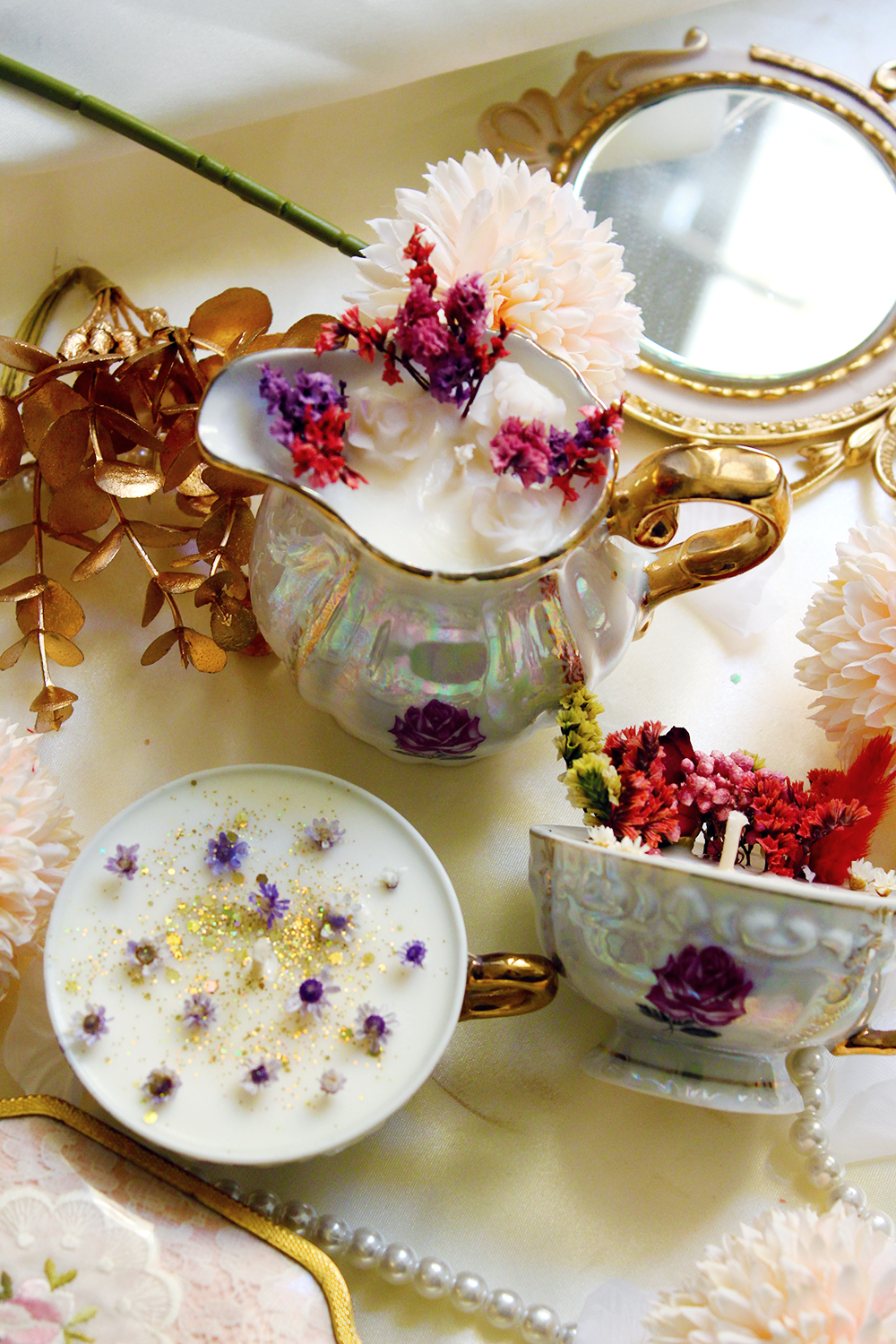 Romantisme nacrée - parfum poudre de riz ou monoi passion ou violette d'antan