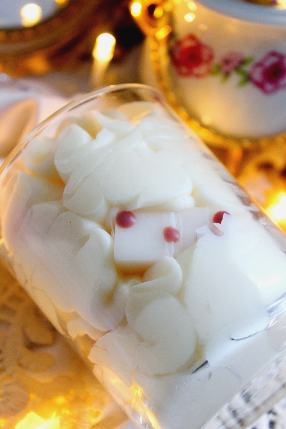 Bougie gourmande "Plaisir sucré" parfum nougat blanc