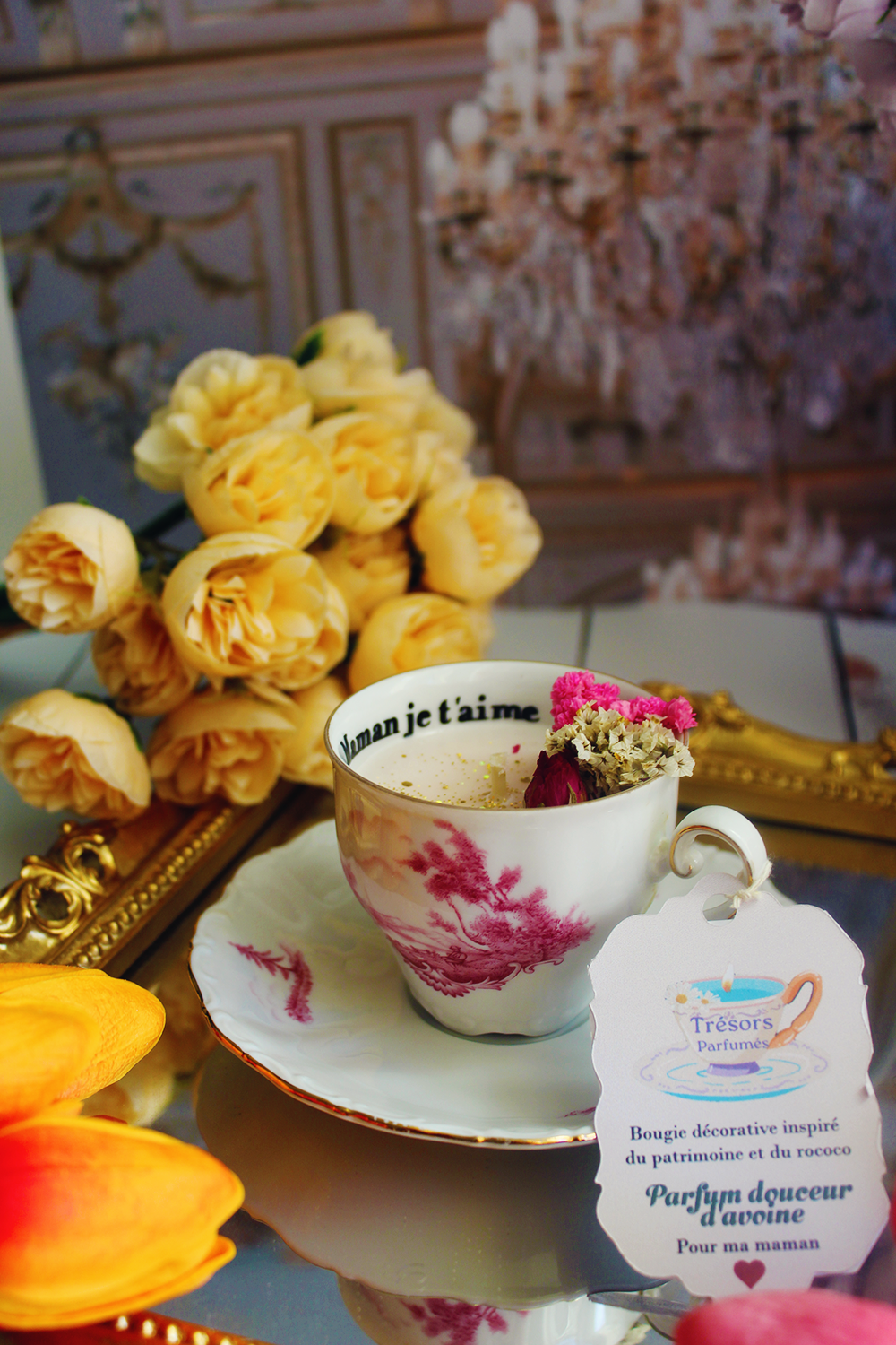 Bougie parfumée douceur d'avoine maman je t'aime