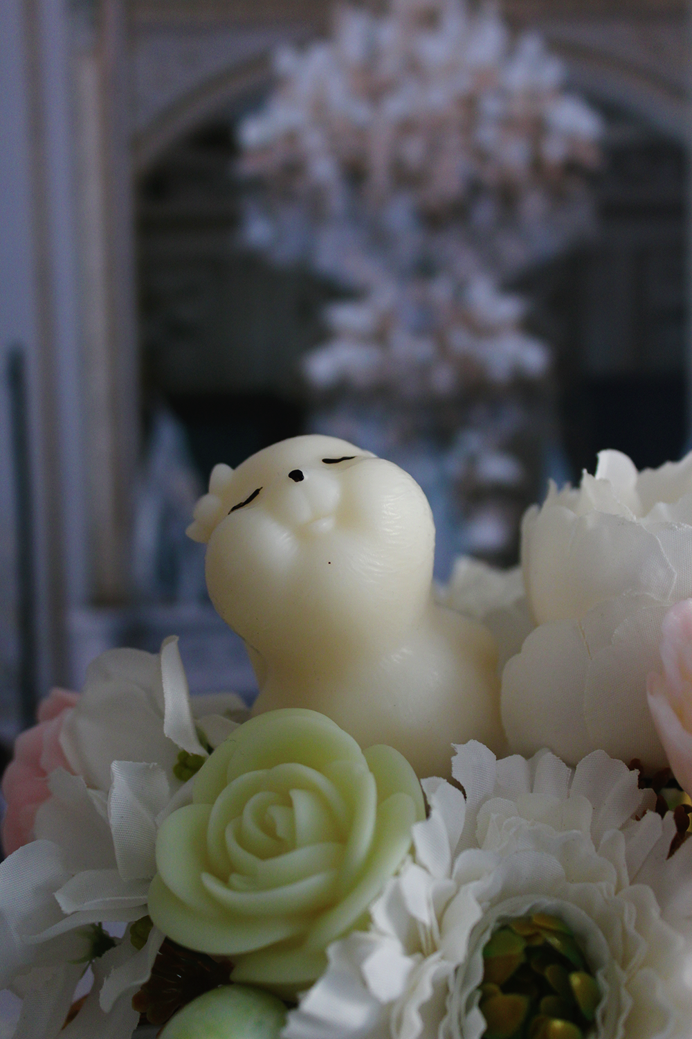Bouquet dans un sucrier "Mon petit lapin"- Parfum fleur de coton