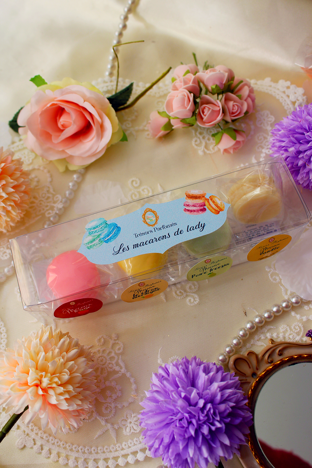Les macarons de Lady - coffret 4 fondants parfumés