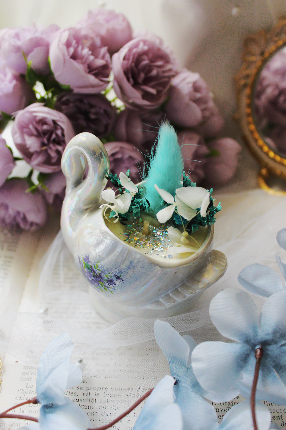 Fleurs irisées - parfum lilas ou patchouli