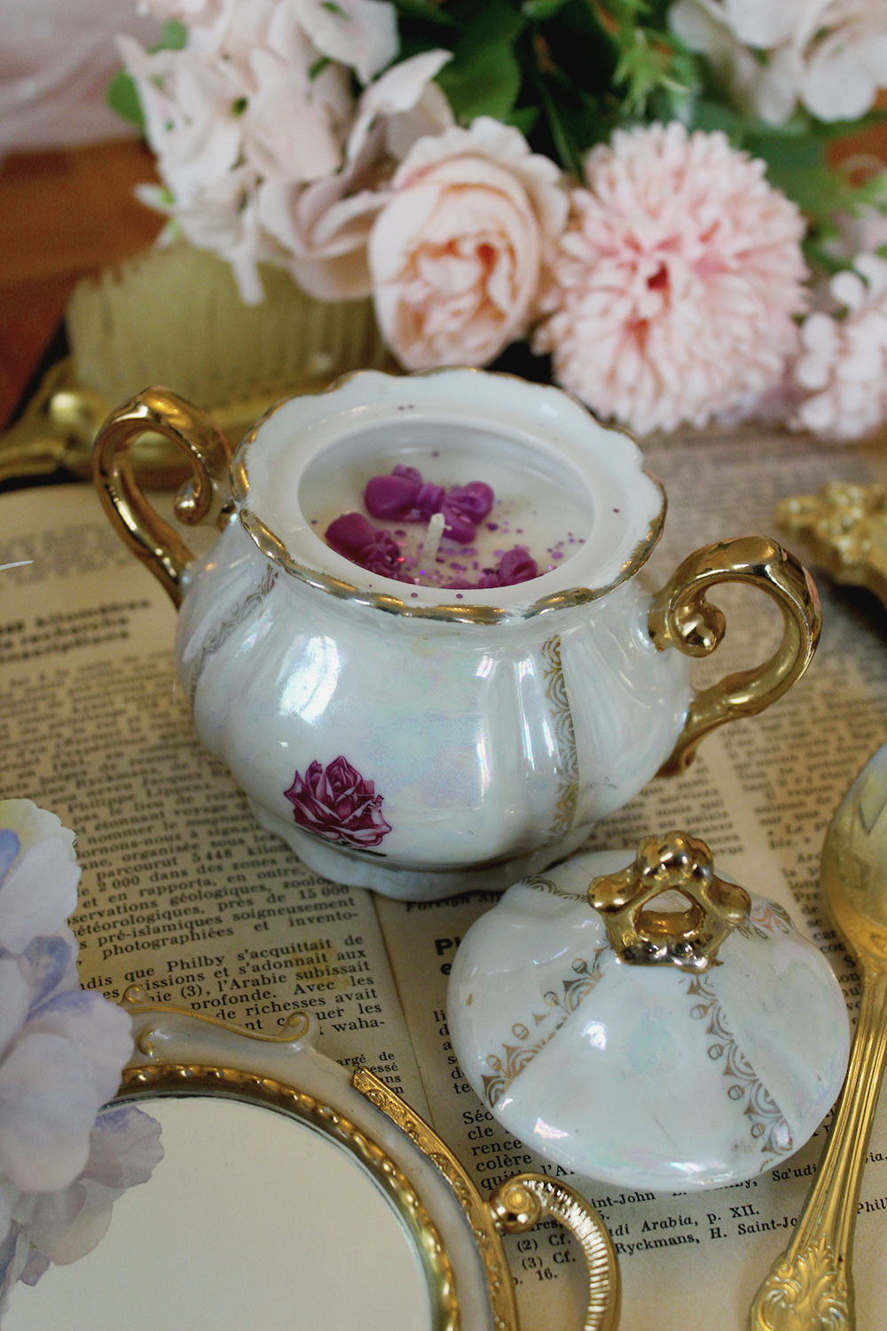 Romantisme nacrée - parfum poudre de riz ou monoi passion ou violette d'antan