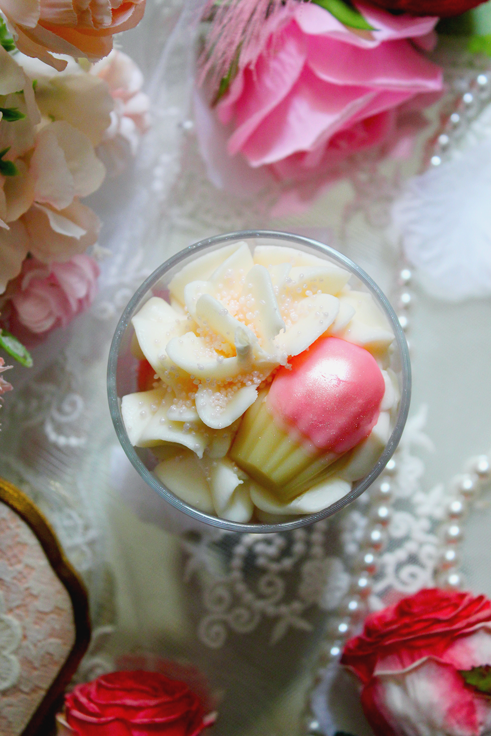 Bougie gourmande - parfum rose d'amour