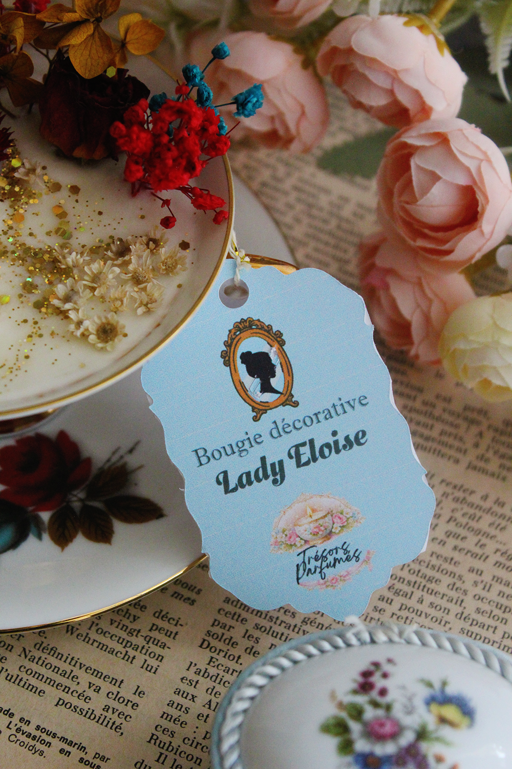 Bougie décorative parfumé Lady Eloise parfum explosion de fleurs