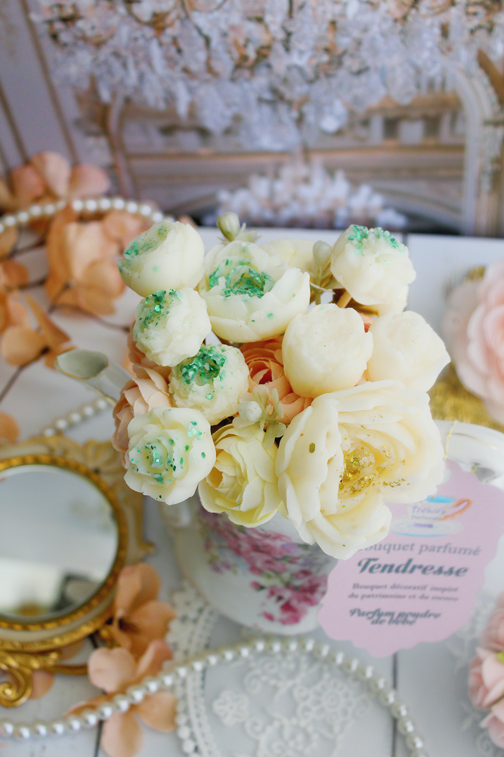 Bouquet parfumé éternel : Tendresse parfum poudre de bébé