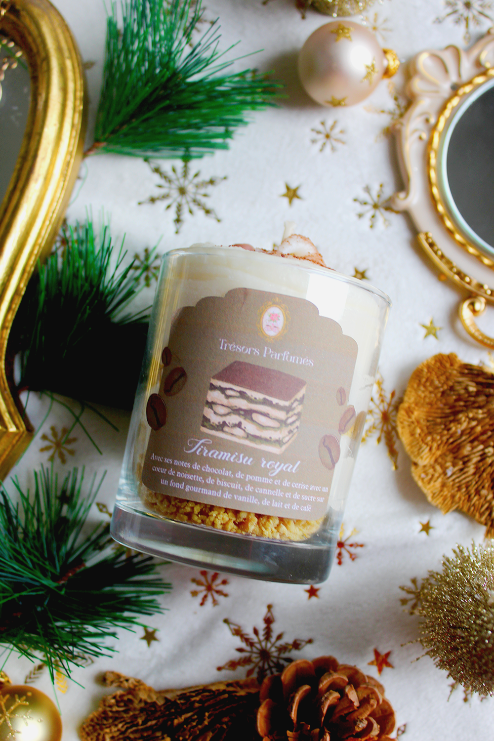 Bougie gourmande de noël - parfum tiramisu