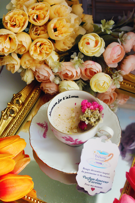 Bougie parfumée douceur d'avoine maman je t'aime
