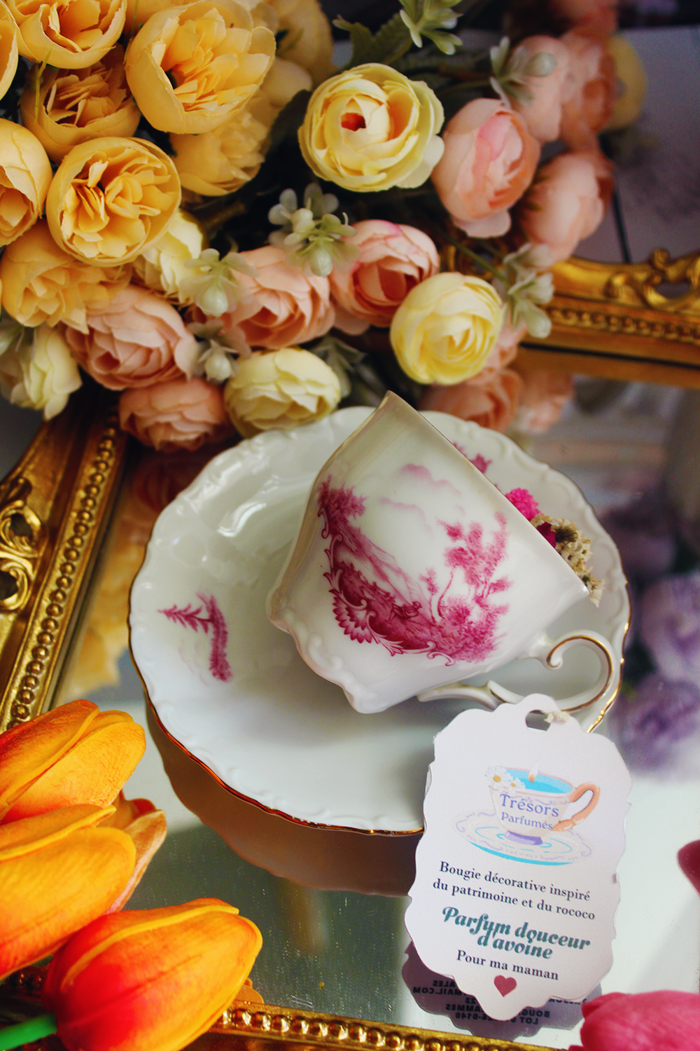 Bougie parfumée douceur d'avoine maman je t'aime