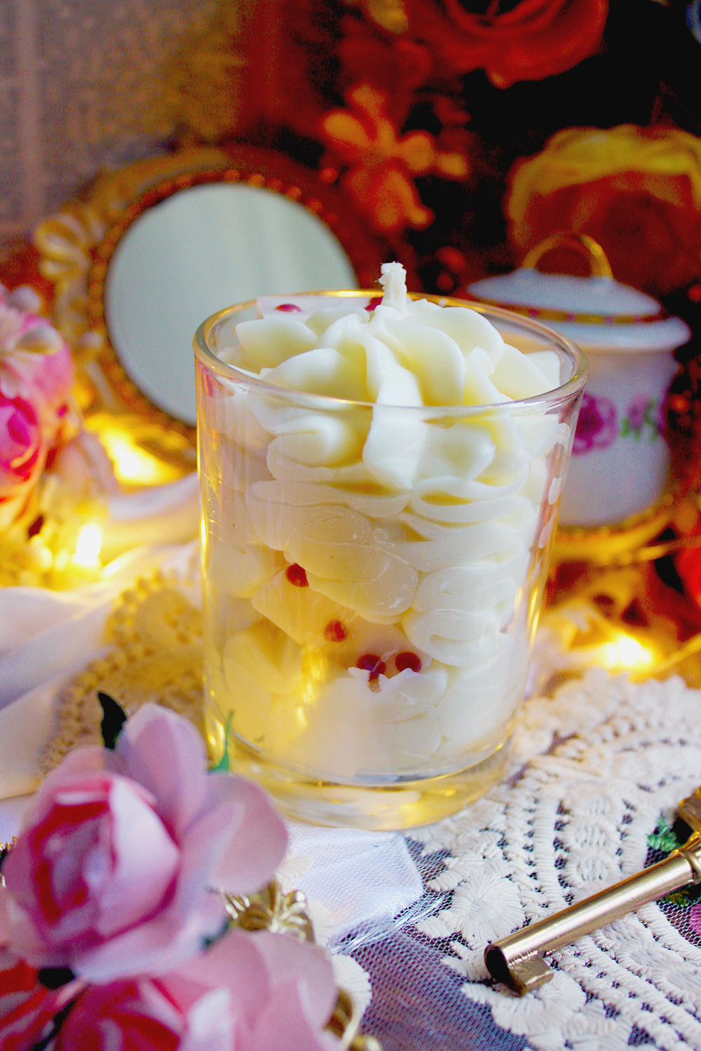 Bougie gourmande "Plaisir sucré" parfum nougat blanc