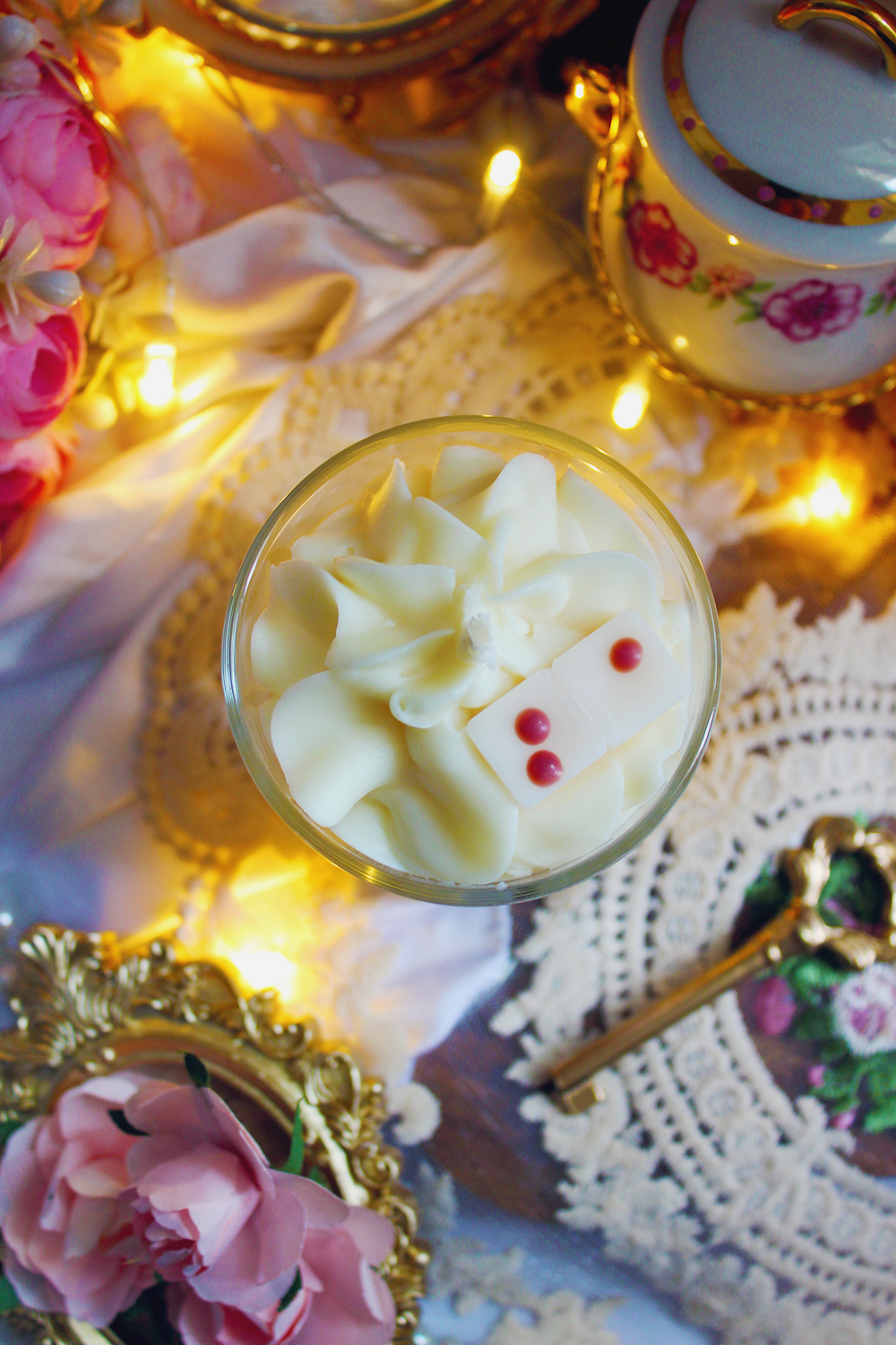 Bougie gourmande "Plaisir sucré" parfum nougat blanc