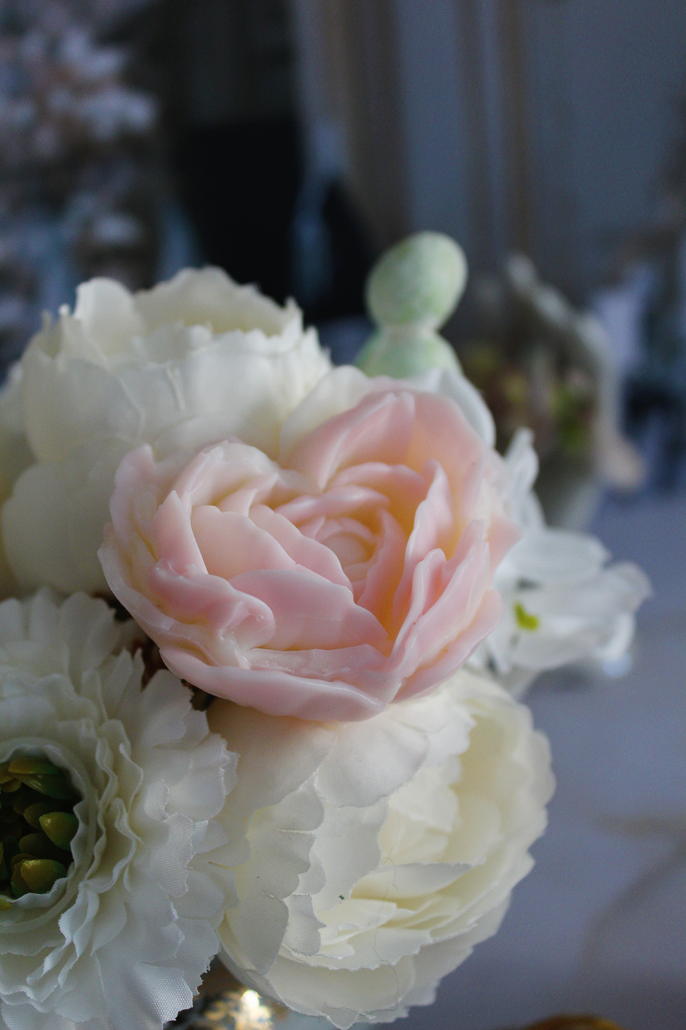 Bouquet dans un sucrier "Mon petit lapin"- Parfum fleur de coton