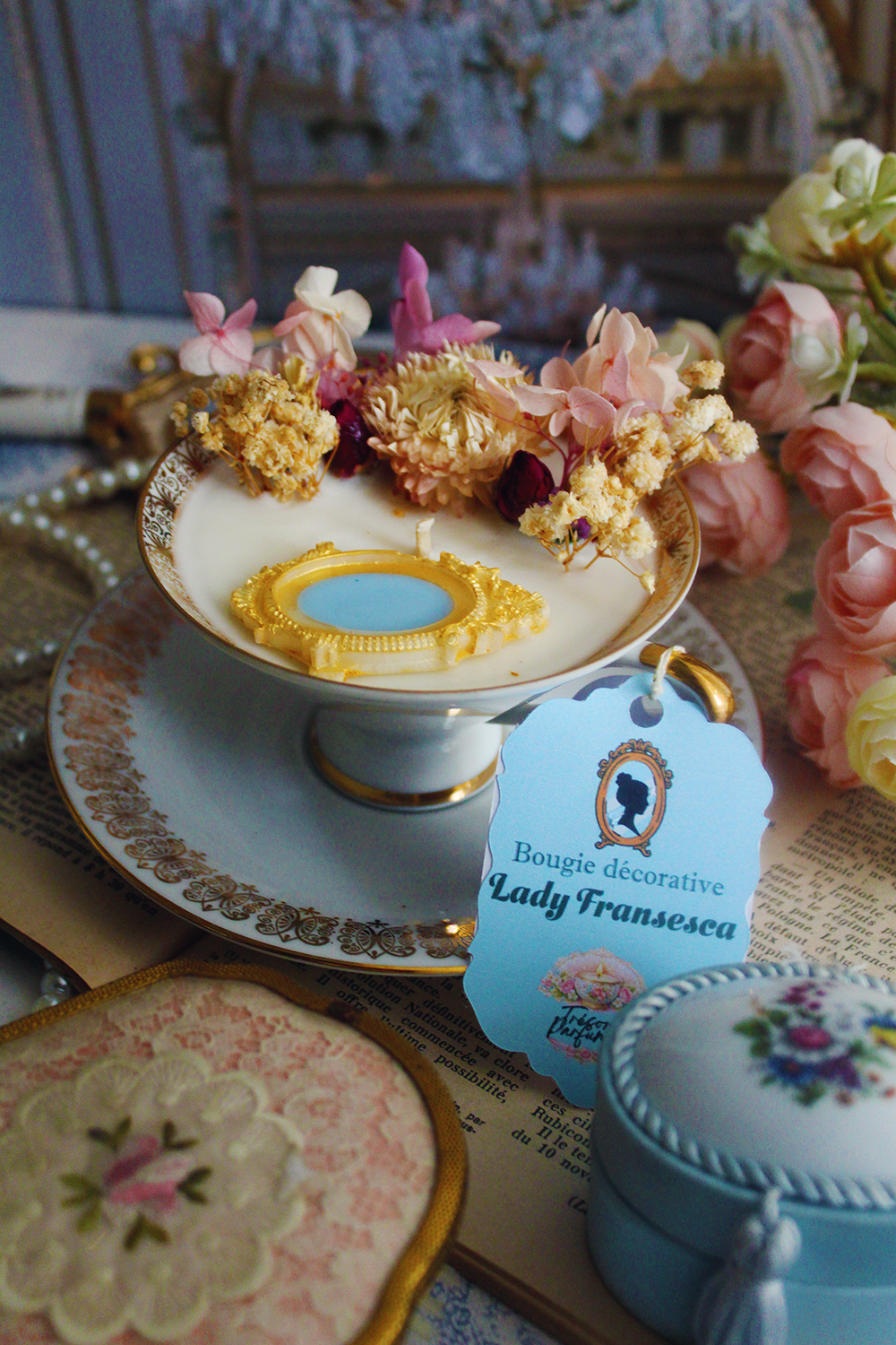 Bougie décorative parfumée Lady Francesca parfum tilleul