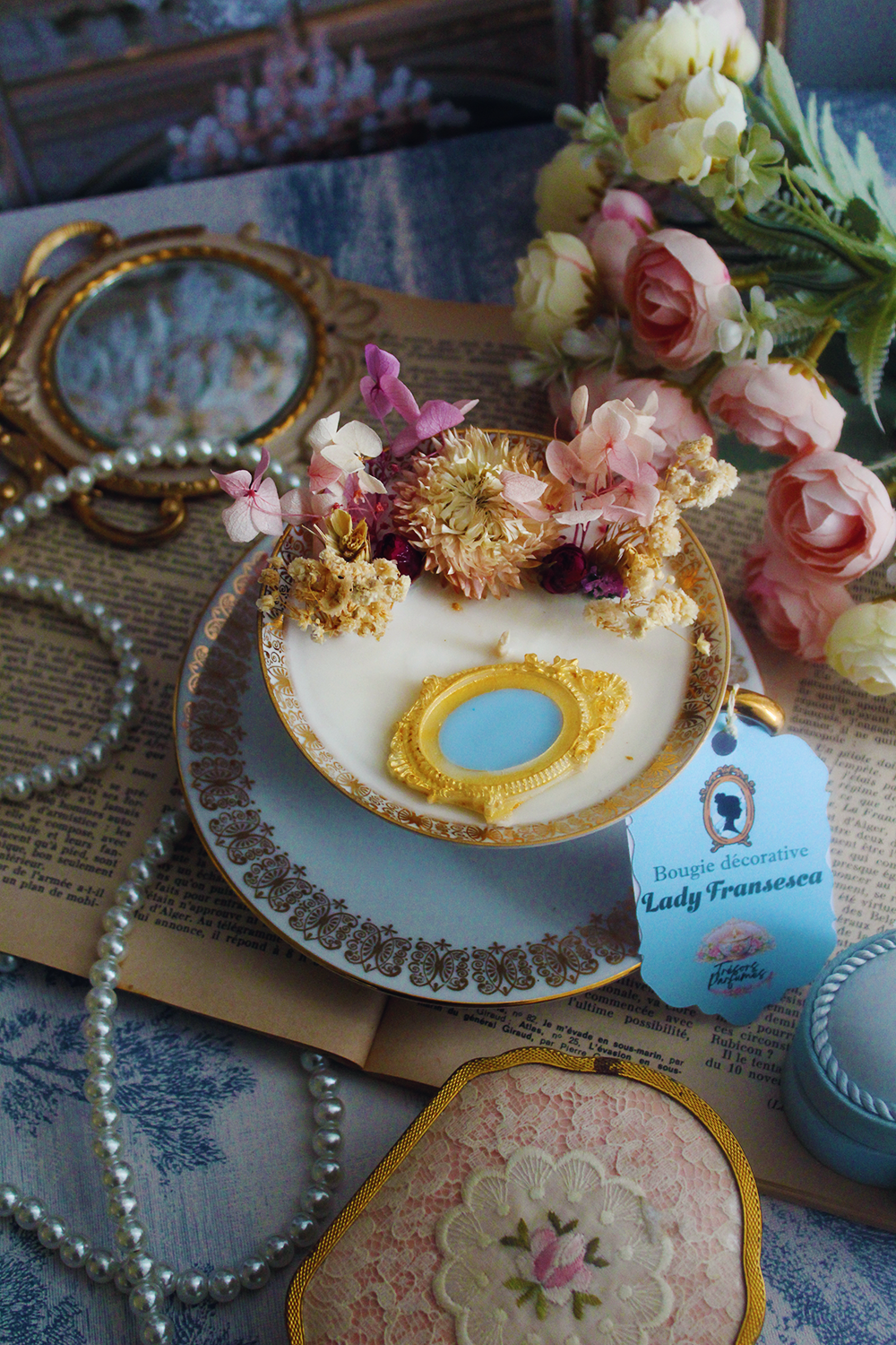 Bougie décorative parfumée Lady Francesca parfum tilleul