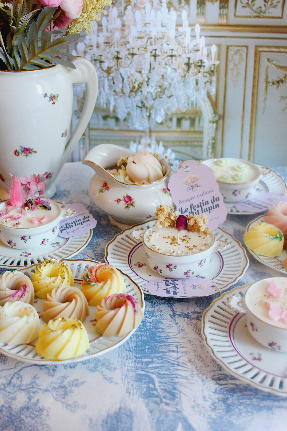 Le Festin du Petit Lapin " service à thé en porcelaine de Sologne parfum gourmand