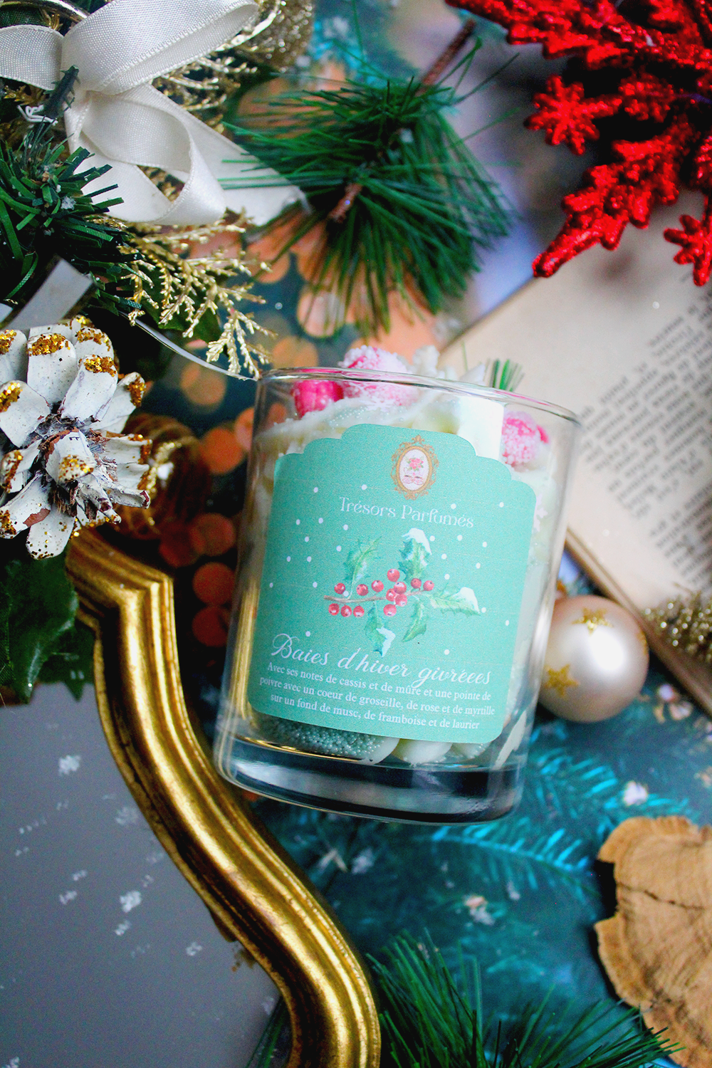 Bougie gourmande de noël - parfum baies d'hiver givrées