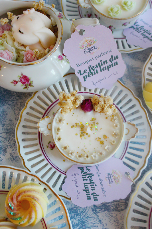 Le Festin du Petit Lapin " service à thé en porcelaine de Sologne parfum gourmand