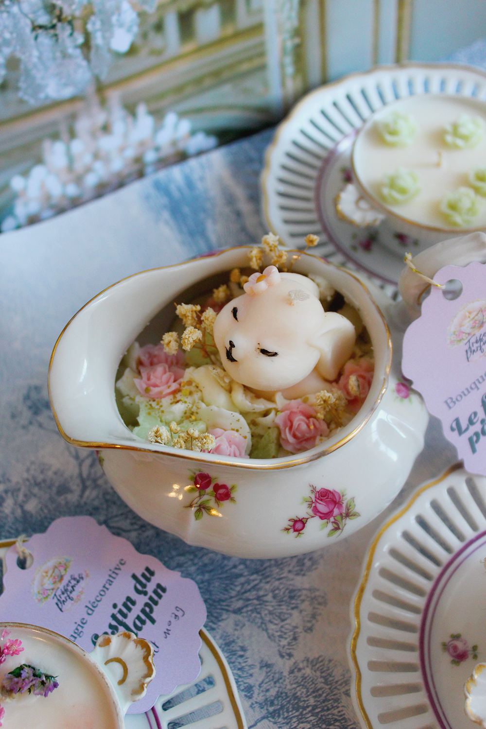 Le Festin du Petit Lapin " service à thé en porcelaine de Sologne parfum gourmand