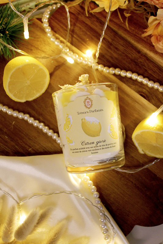 Bougie gourmande "Citron givré" parfum citron/lemoncello 200g