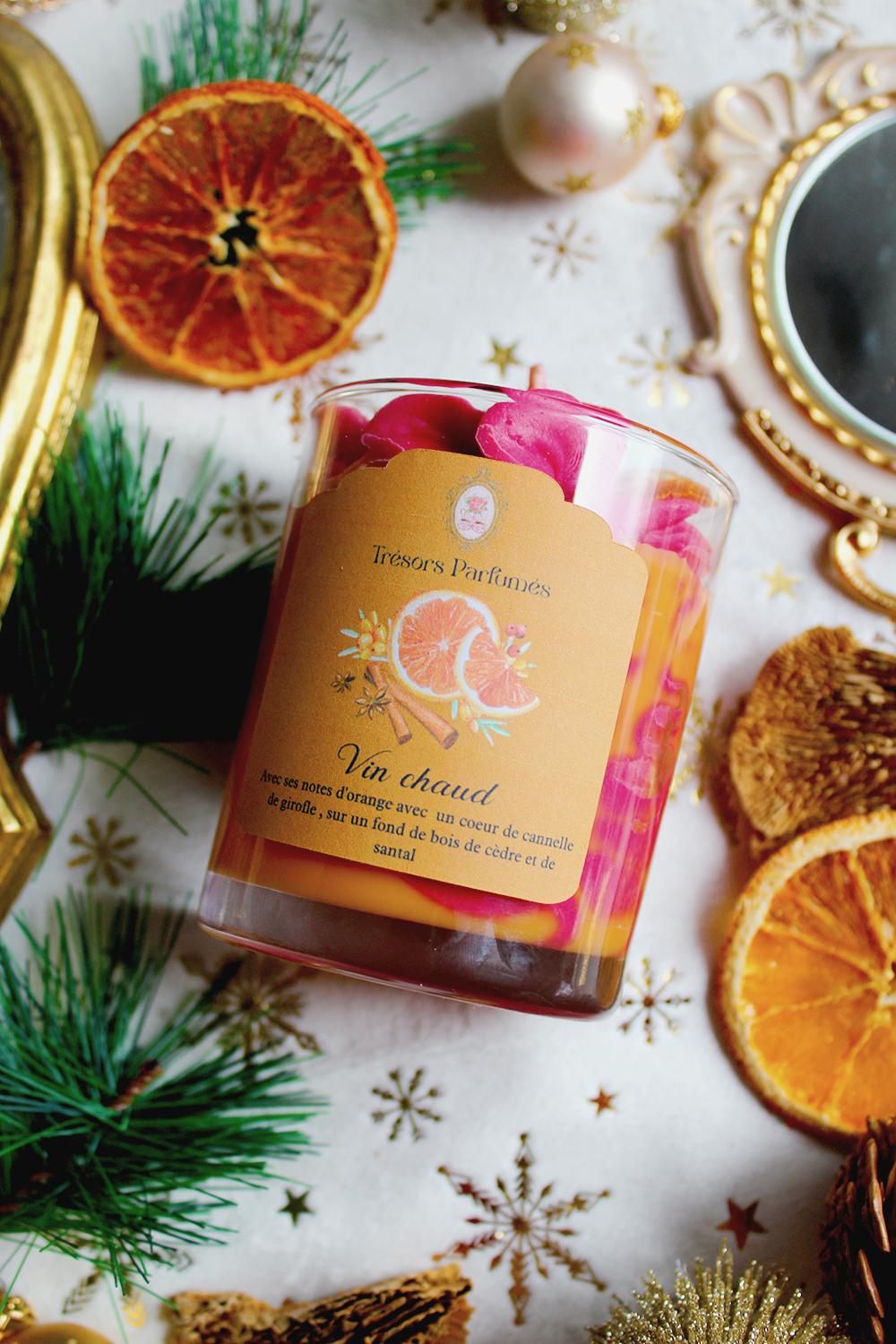 Bougie gourmande de noël - parfum vin chaud