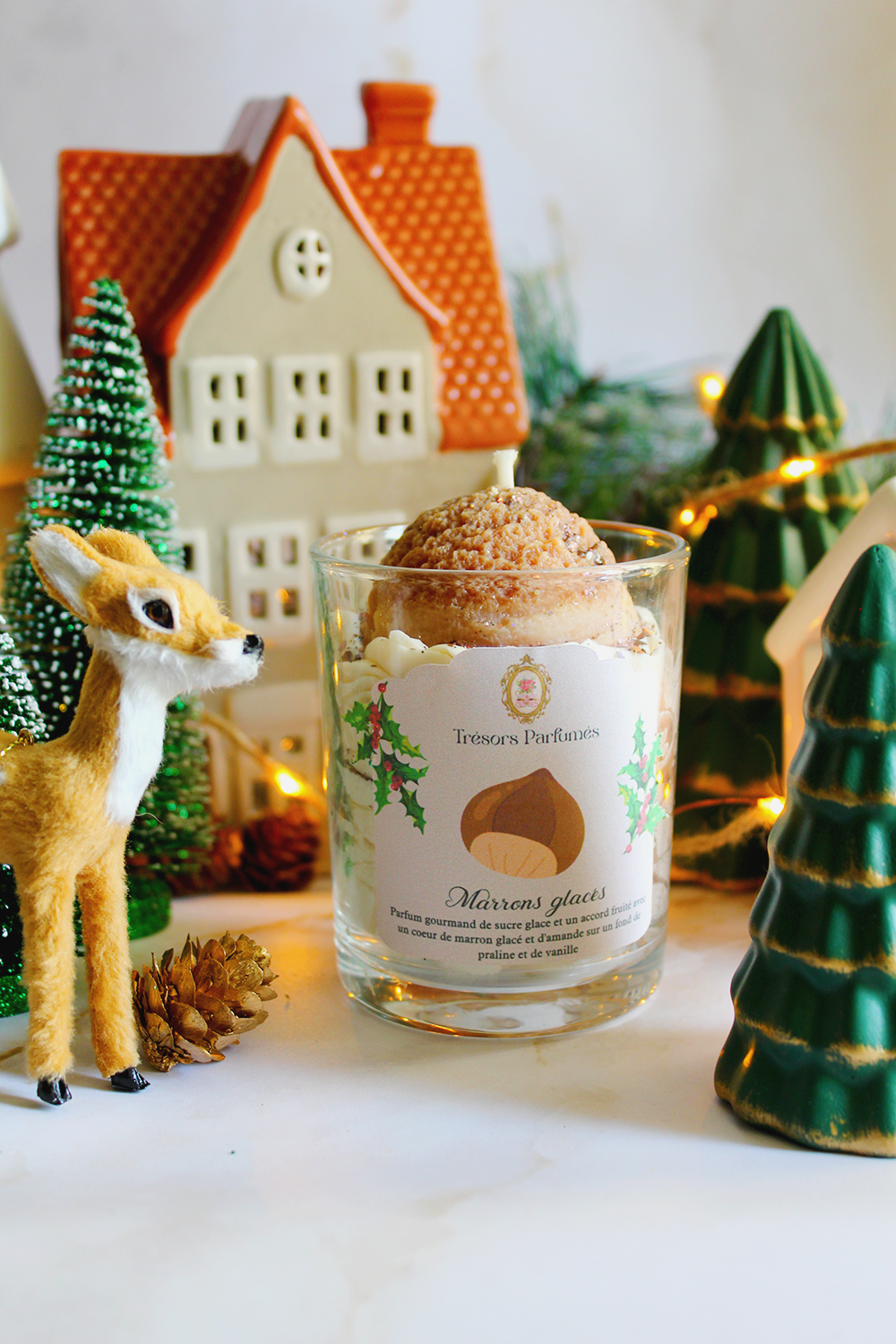 Bougie gourmande marron glacés