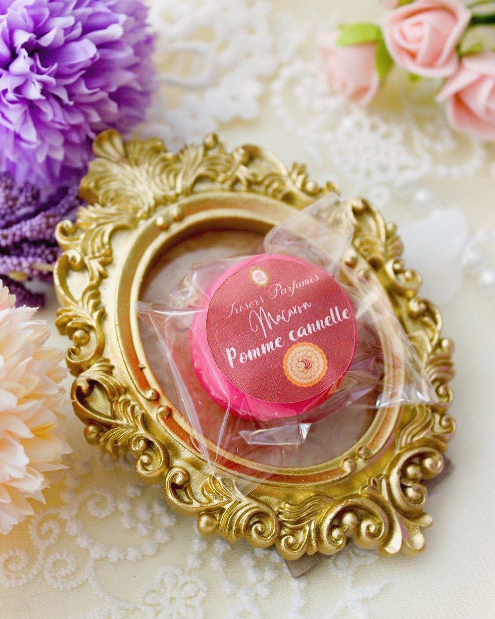 Fondant parfumé macaron pomme cannelle Trésors Parfumés