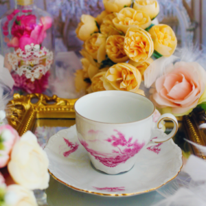 Tasse de thé en porcelaine de Bavière toile de jouy