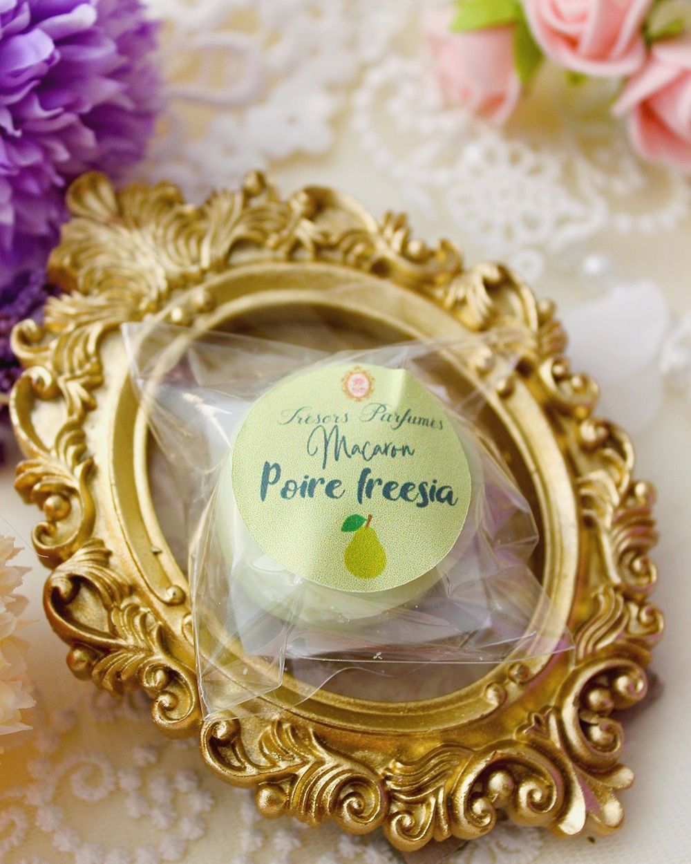 Fondant parfumé macaron poire freesia Trésors Parfumés