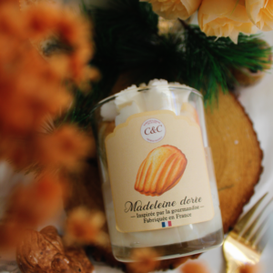 Bougie gourmande La Madeleine Dorée parfum madeleine d’antan