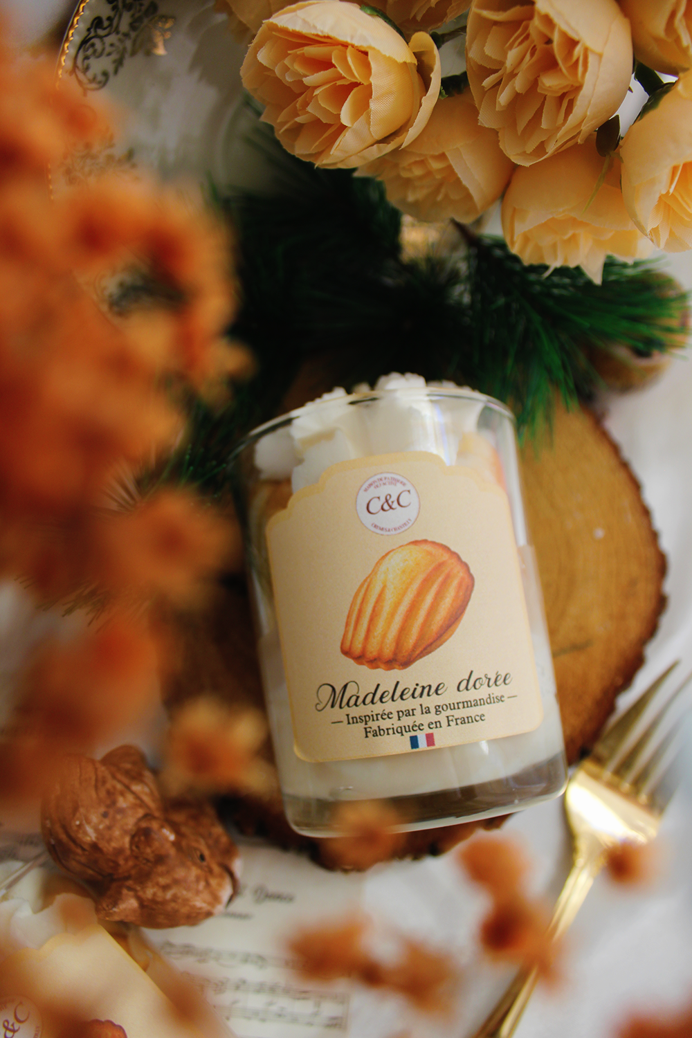 Bougie gourmande La Madeleine Dorée parfum madeleine d’antan
