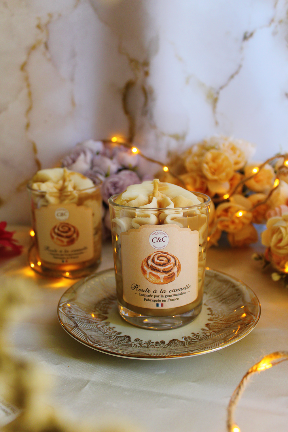 Le roulé à la cannelle – bougie chantilly parfumée